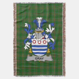 Irish Gray Coat of Arms Familienwappen Irland Decke