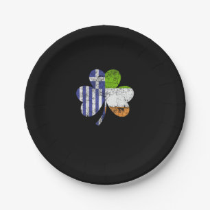 Irish Greece Flag Ireland Kleeblatt St Patricks Da Pappteller