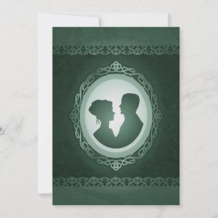 Irish Green Cameo Wedding Einladungen