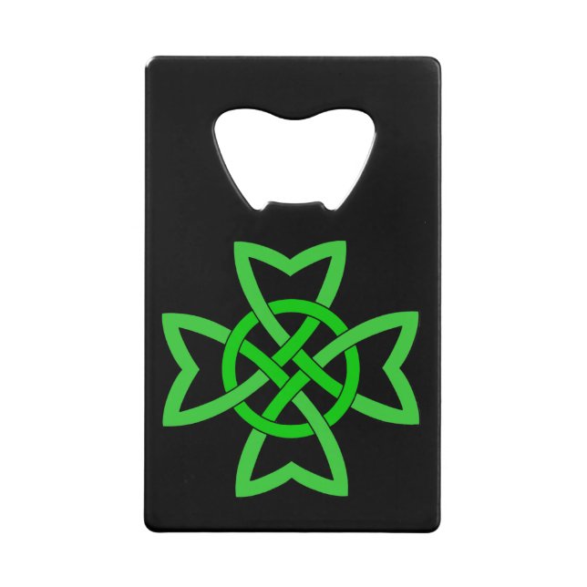Irish Green Celtic Knot Kreditkarten Flaschenöffner (Vorderseite)