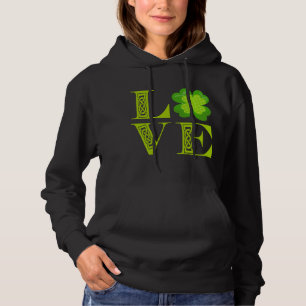 Irish Green Cloud Kleeblatt Celtic Knot LIEBE Hoodie