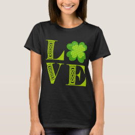 Irish Green Clover Kleeblatt Celtic Knot LIEBE T-Shirt