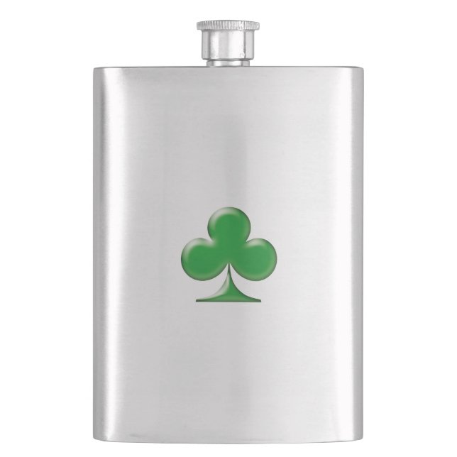 Irish Green Clover Kleeblatt Flachmann (Vorderseite)