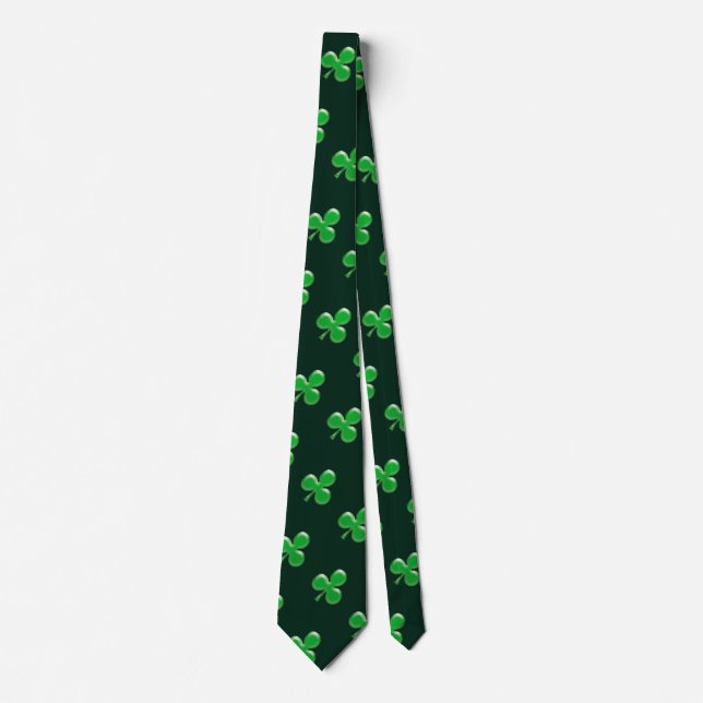Irish Green Clover Kleeblatt Krawatte (Vorderseite)