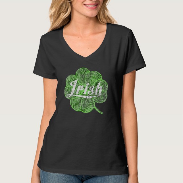 Irish Green Clover St. Patrick's Day Irland T-Shirt (Vorderseite)