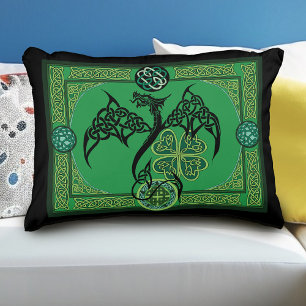 Irish Green Dragon Celtic Dekokissen