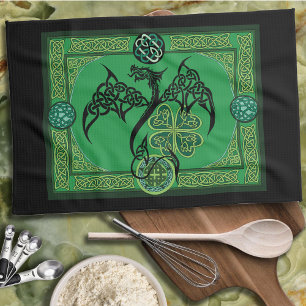 Irish Green Dragon Celtic Geschirrtuch