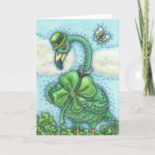 Irish Green Flamingo ST. PATRICK'S DAY CARD Verse Karte