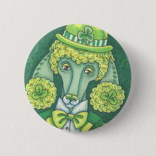 IRISH GREEN FRANZÖSISCHES POODLE, HUNDERTASTE Rund Button