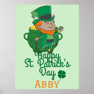 Irish Green Glück Kleeblatt St. Patrick's Day Poster