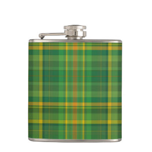 Irish Green Kariert (Tartan) Custom Flachmann
