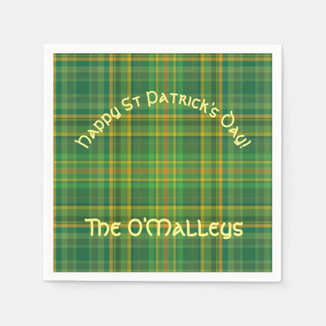 Irish Green Kariert (Tartan) Custom Serviette (Vorderseite)