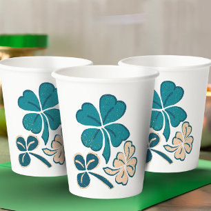 Irish Green Kleeblatt Closing Zeichnend Pappbecher
