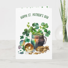 Irish Green Kleeblatts and Coin Card Karte