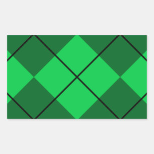 Irish Green Raute Rechteckiger Aufkleber
