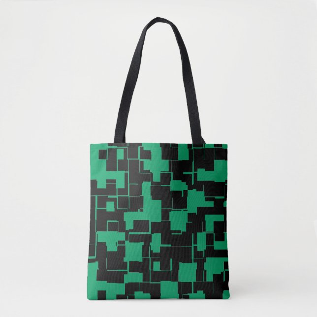 Irish Green und Black Trendy Pattern Tasche (Vorderseite)