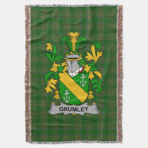 Irish Grumley Coat of Arms Familienwappen Irland Decke