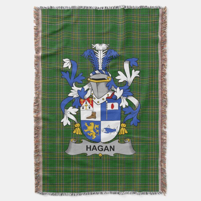 Irish Hagan oder O_Hagan Coat of Arms Familienwapp Decke (Vorderseite Vertikal)