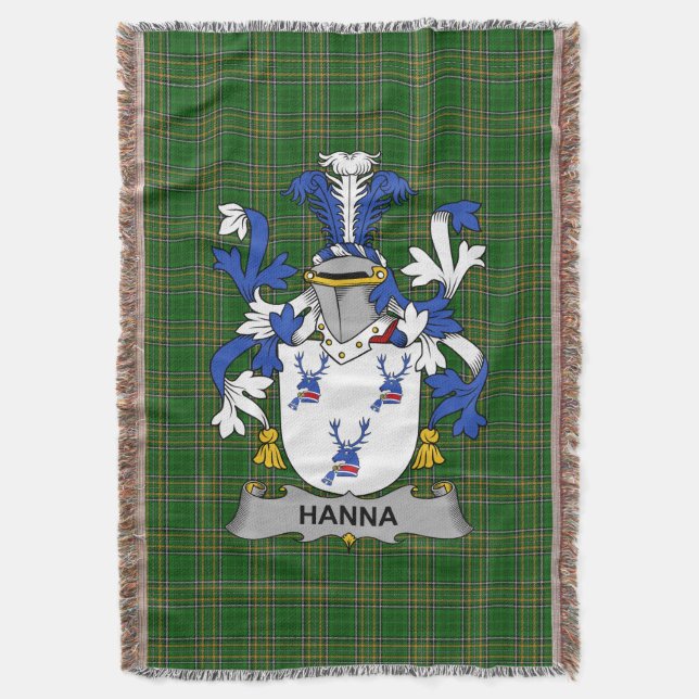 Irish Hanna oder O_Hanna Coat of Arms Familienwapp Decke (Vorderseite Vertikal)