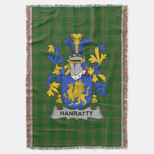 Irish Hanratty oder O_Hanraghty Coat of Arms Famil Decke