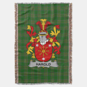 Irish Harold oder Harrell Coat of Arms Familienwap Decke