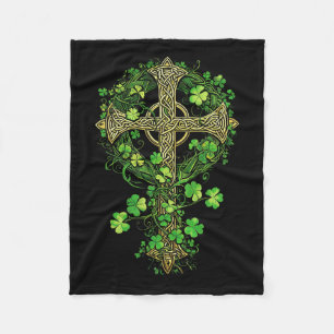 Irish Harp Celtic Cross Knot Clover St Kleeblatt Fleecedecke