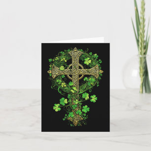 Irish Harp Celtic Cross Knot Clover St Kleeblatt Karte