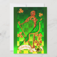 IRISH HARP, GREEN GOLD KLEEBLATTS St Patrick's Day