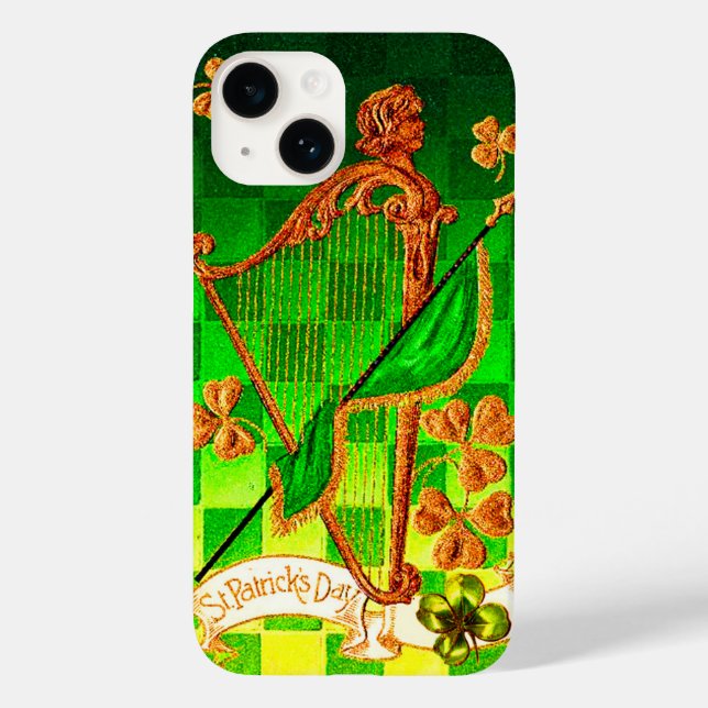 IRISH HARP, GREEN GOLD KLEEBLATTS St Patrick's Day title_seo2 (Rückseite)