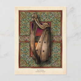 Irish Harp Postcard Postkarte