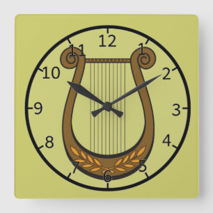Irish Harp Quadratische Wanduhr