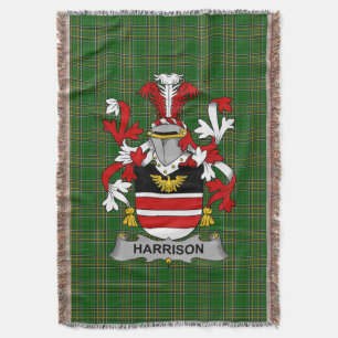 Irish Harrison Coat of Arms Familienwappen Irland Decke