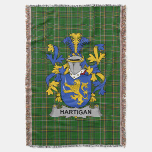 Irish Hartigan oder O_Hartagan Coat of Arms Family Decke