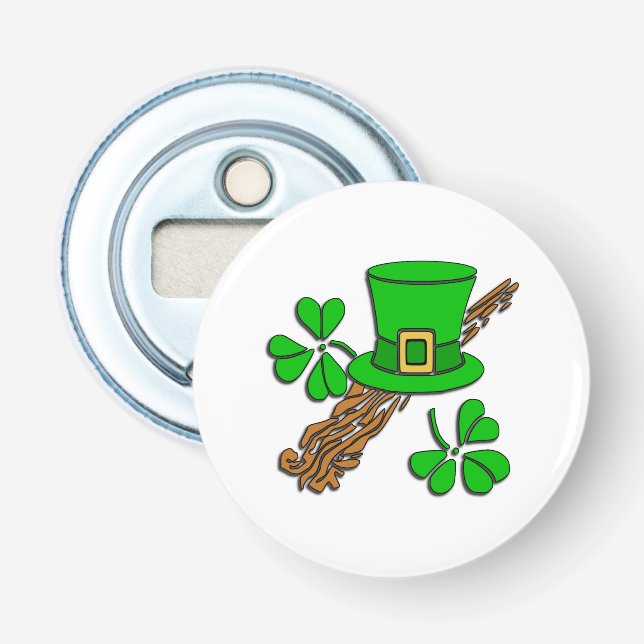 Irish Hat und Kleeblatt Flaschenöffner (Vorderseite)