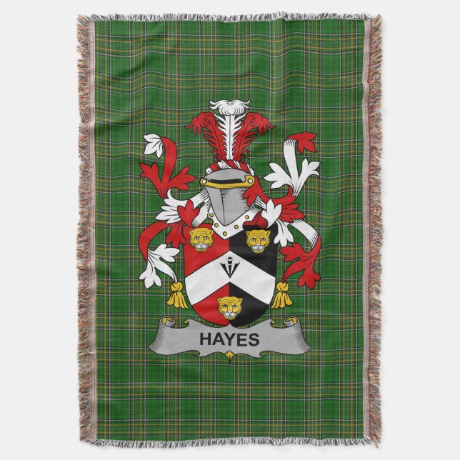 Irish Hayes Coat of Arms Familienwappen Irland Decke (Vorderseite Vertikal)