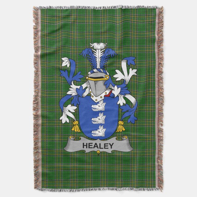 Irish Healey oder O_Healey Coat of Arms Family Cre Decke (Vorderseite Vertikal)