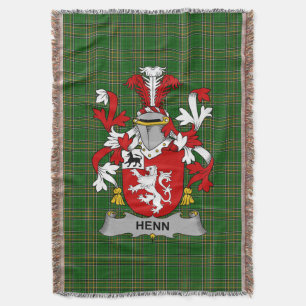 Irish Henn Coat of Arms Familienwappen Irland Decke