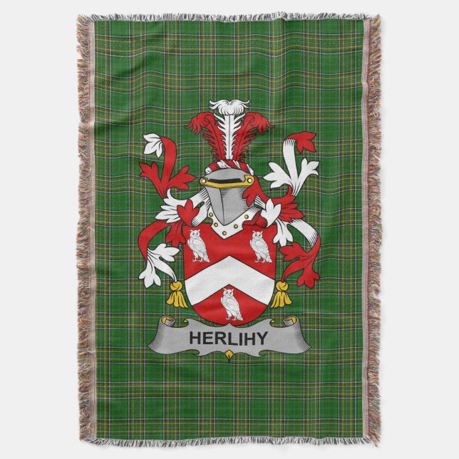 Irish Herlihy oder O_Herlihy Coat of Arms Family C Decke (Vorderseite Vertikal)
