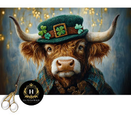 Irish Highland Cow Rustic Boho Farmhouse Decoupage Seidenpapier