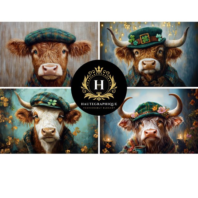 Irish Highland Cows Collage Decoupage Seidenpapier (Von Creator hochgeladen)