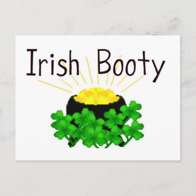 Irish Hintern Pot of Gold St. Patrick's Day Postkarte (Vorderseite)