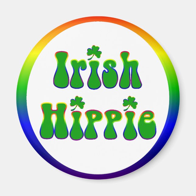 Irish Hippie Round Magnet (Vorne)
