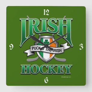 Irish Hockey Quadratische Wanduhr