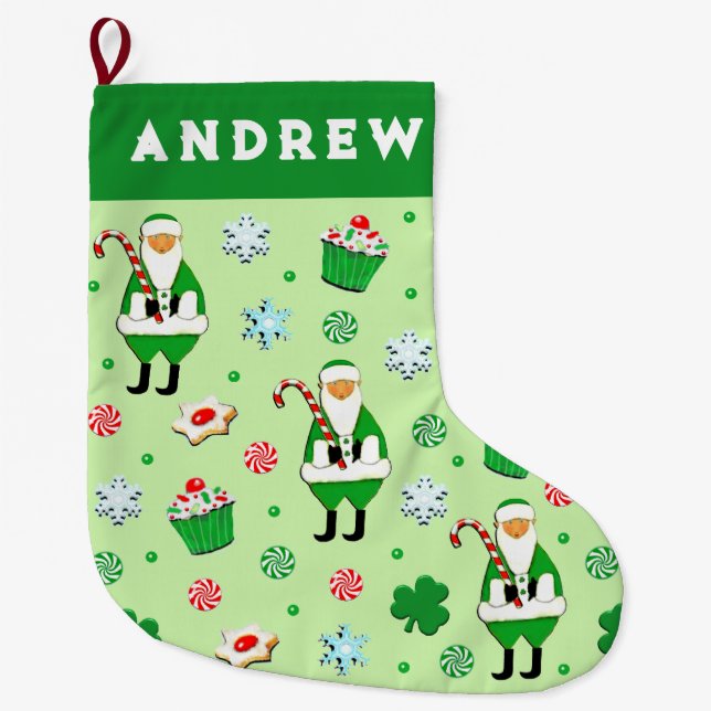 Irish Holiday Gift Großer Weihnachtsstrumpf (Vorderseite)