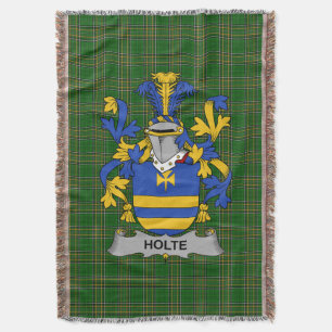Irish Holte oder Holt Coat of Arms Familienwappen Decke