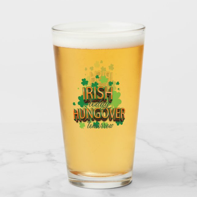 Irish Hungover Funny Glas (Rückseite (gefüllt))
