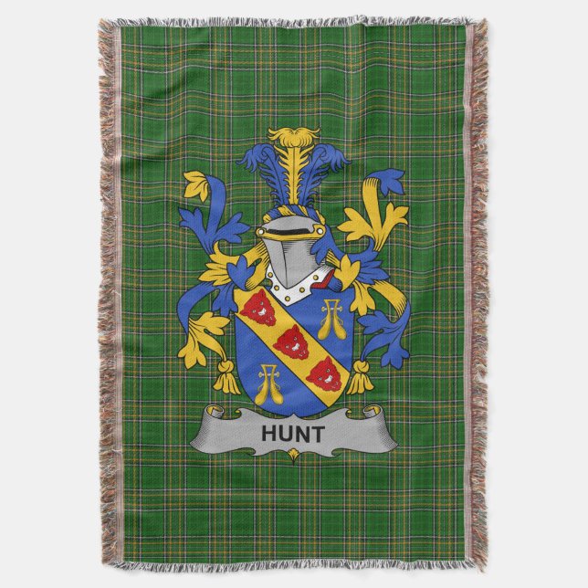 Irish Hunt Coat of Arms Familienwappen Irland Decke (Vorderseite Vertikal)