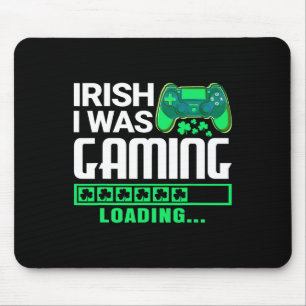 Irish I Gaming Funny St Patricks Day Gamer Boy Mousepad