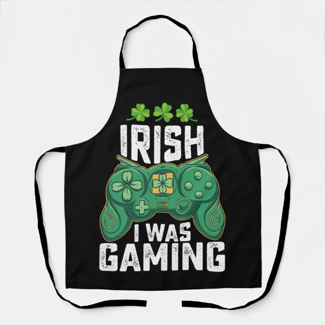 Irish I Gaming Gamer Games St Patrick's Day Schürze (Vorderseite)