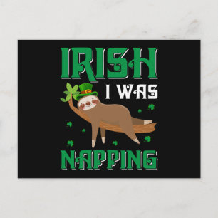 Irish I Napping Sloth St Patricks Day Postkarte